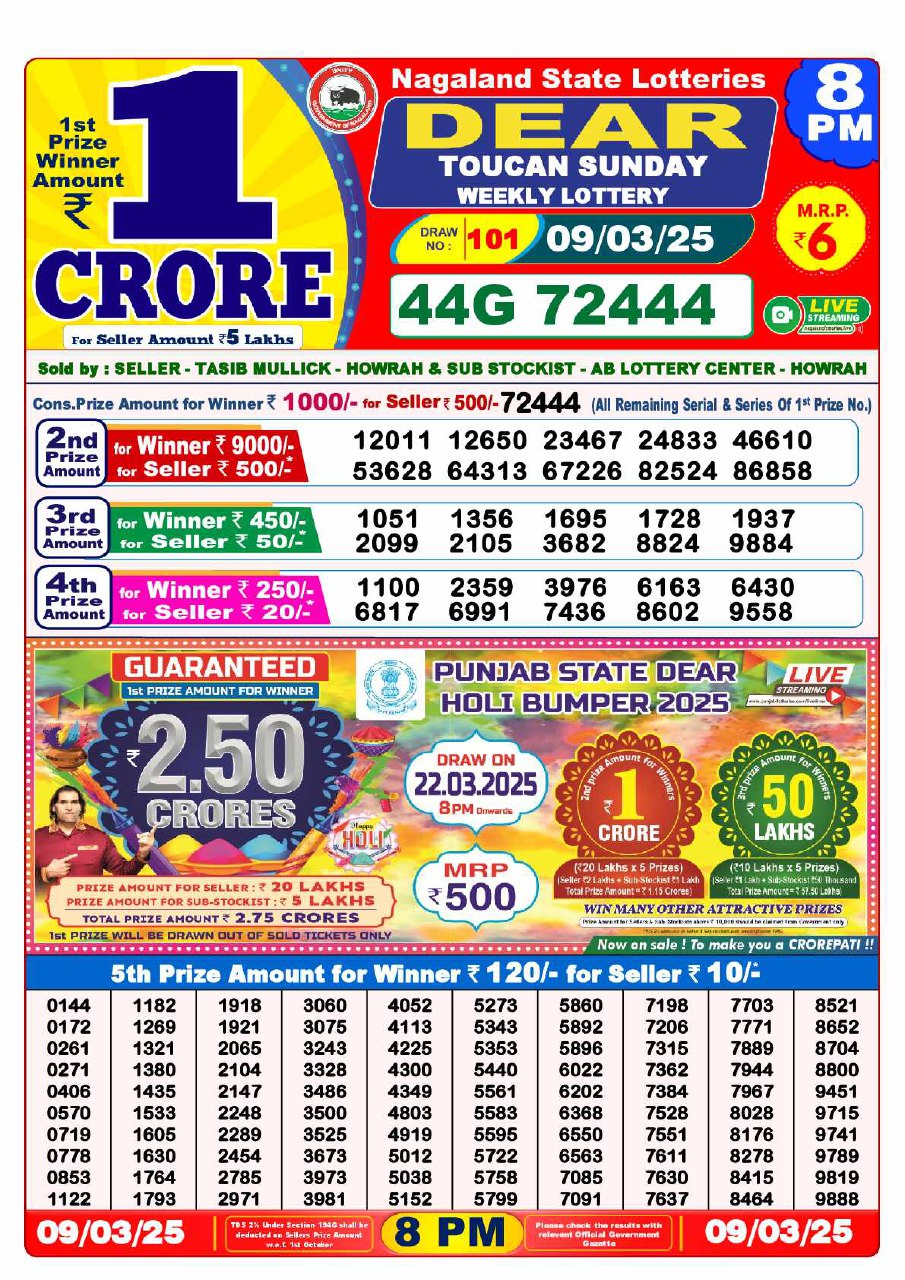 8 PM Lottery Result