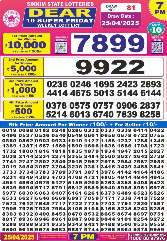 Dear Lottery 7 PM Result - Coming Soon Dear Lottery 7 PM Result - Coming Soon