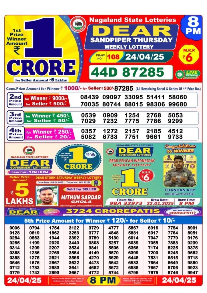 Dear Lottery 8 PM Result - Coming Soon Dear Lottery 8 PM Result - Coming Soon