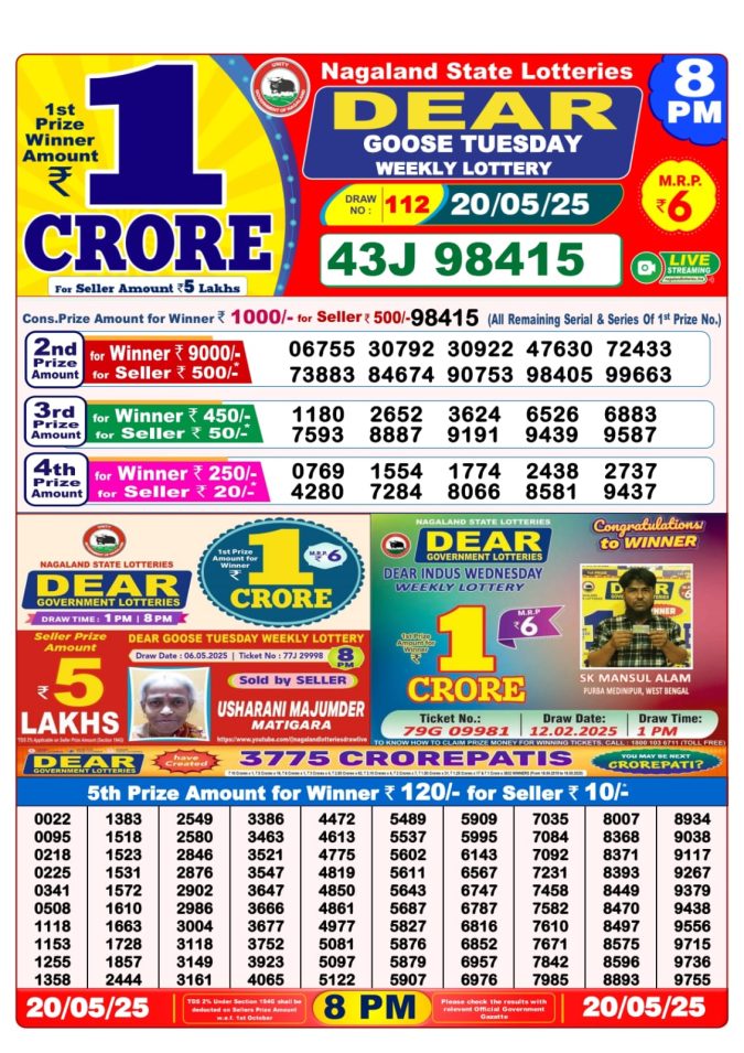 8 PM Lottery Result