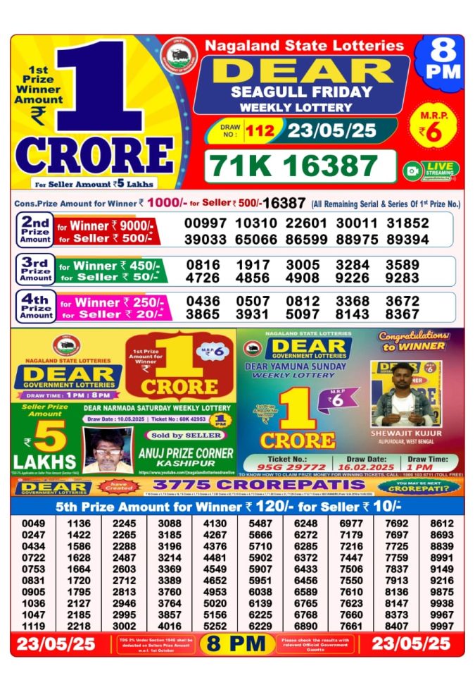 8 PM Lottery Result
