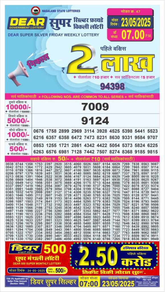Lottery Sambad 1PM Result